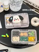 携帯用多機能透明薬ケース【切粉・旅行・救急薬用】