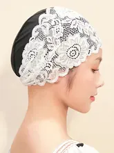 大きいサイズの防水スイムキャップ【PUレース・耳保護付き・女性用・ロングヘア対応】