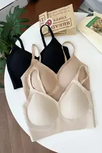 無痕でシンプルな深い肌色の夏用女性用ブラトップ【極上の柔らかさ・一体型・大胸・小胸調整可能】