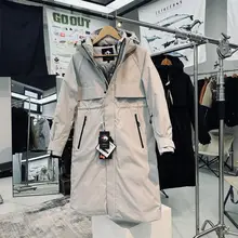 90%白鹅绒使用の石墨烯採用 レディース 防風防水ロングダウンジャケット【膝上丈・アウトドア・スリムシルエット】
