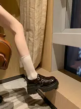 厚底ローファー【レトロデザイン・マジックテープ・女性用】