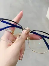 男女兼用のレトロハーフフレーム眼鏡【度数対応】