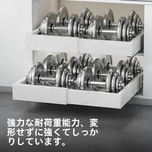 伸縮可能な収納ラック【穴あけ不要・引き出し式・キッチン用・下水槽下】