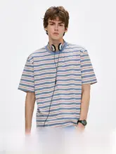 ヴィンテージストライプの半袖Tシャツ【メンズ・ゆったり・カジュアル・クルーネック】