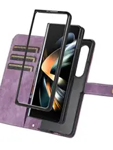 Samsung Galaxy Z Fold4用 折りたたみ式ケース【カードポケット付き・ショルダーストラップ対応】