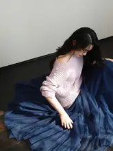 落肩デザインのリブ編みニットトップス【ゆったりシルエット・オフショルダー】