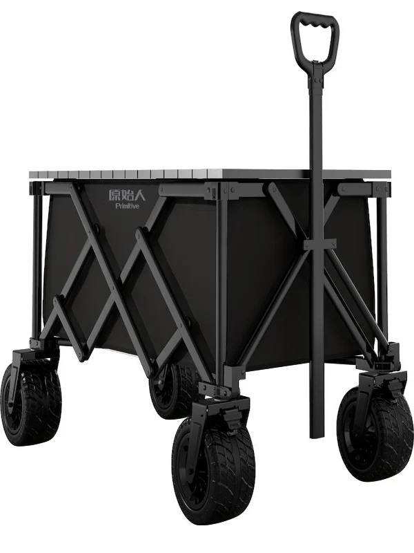 The Primitive 折りたたみ式キャンピングカート：子供用アウトドアでリクライニングと屋根付きの実用性を実証