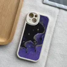星空デザインのスマートフォンケース【全包カバー・iPhone対応・シンプルな羊皮製】