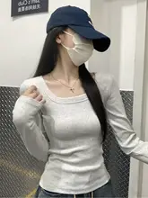 ボックスカラーの長袖Tシャツ【シンプルデザイン・レディース・フィット感良好】