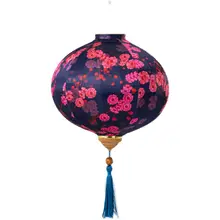 梅の花デザインの布製吊り下げランプ【手描き・中華風・ホテルや茶館向け】