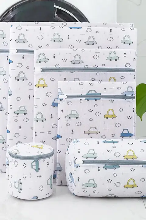 厚手洗濯用ネットバッグ【ブラジャー・下着用・家用・プリントデザイン】