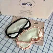 可愛いプリンセスのレース付きアイマスク【シルク素材・極上の柔らかさ・刺繍デザイン】