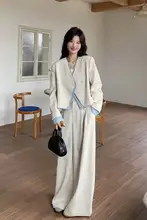 洗練されたデザイン！ハイエンド感のあるジャケットとワイドパンツ【秋用・二重仕立て・おしゃれ】（セットアップ対応）
