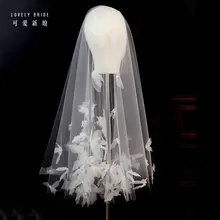 花飾り付きのドレス用ベール【森系・エレガントデザイン・軽やか】