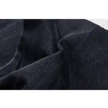 高腰デニム ワイドパンツ【ブラック・ロング丈・ストレートシルエット】