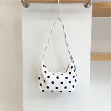 おしゃれなドット柄サテンバッグ【ハンドバッグ・ショルダーバッグ・レトロデザイン】