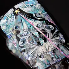 猫の交響楽をテーマにした夢幻的な楽器デザインのテープ【文具・スティッカー】