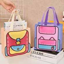 かわいいデザインの学生用不織布手提げバッグ【お祝い用・収納バッグ・カートゥーン】（セットアップ対応）