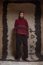 ストライプデザインデニムパンツ【オリジナル・ストレートフィット・快適コットン・カジュアル】