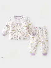 秋冬用ベビーコットン服【保温・プリンセスデザイン・分体インナー風】（セットアップ対応）