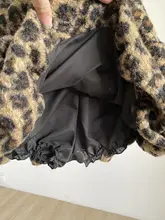 厚手ウエストゴム高腰防透けレオパード柄ミニスカート【韓国風・Aライン】