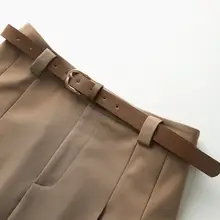 春季新作 レディース ハイウエストプリーツAラインスカート【スタイルアップ・ミディ丈・エレガント】