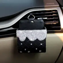 車用エアコン吹き出し口収納ボックス【クリスタル装飾・多機能スマホホルダー】