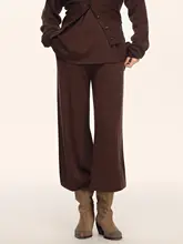 ウールニットカジュアルパンツ【フィット感あり・束脚デザイン】（セットアップ対応）