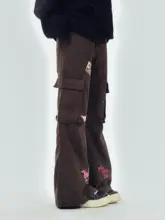 春用 カジュアル ワイドレッグカーゴパンツ【多ポケット・ストレート・男女兼用】（セットアップ対応）