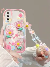可愛い水色の花デザイン！Honor9X用スマホケース【全包保護・ソフトシリコン・防落】