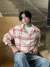 チェック柄シャツ【メンズ・春秋用・カジュアル・薄手・高級感】（セットアップ対応）