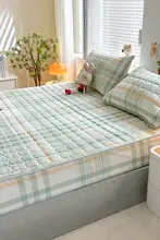 全棉水洗コットン製 厚手マットレス保護カバー【四季対応・シンプルデザイン】（セットアップ対応）