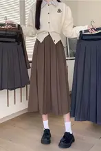 ウエストゴムの中長丈フレアスカート【春用・Aライン・プリーツデザイン】