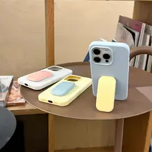 シンプル無地 液体シリコン推し引きスタンド 携帯電話ケース【耐衝撃・対応機種多数】