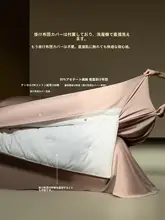 極上の柔らかさの天絲コットン冬用掛け布団【水洗い可能・蓄熱効果】