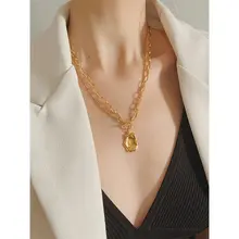 ネックレス ロングネックレス 18Kゴールド 不定形ペンダント パッチワーク 上品 「Noble Lady」