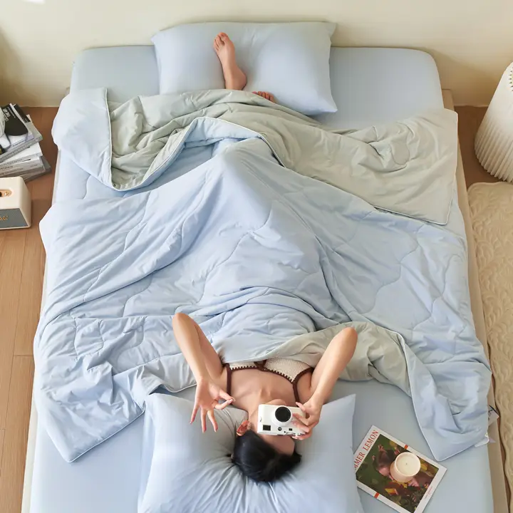 夏用クールなエアコンブランケット【極上の柔らかさ・洗濯機洗い可・猫毛が付きにくい】