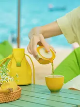 携帯型一人用アウトドアティーセット【旅行用・緑色・コンパクトデザイン】（セットアップ対応）