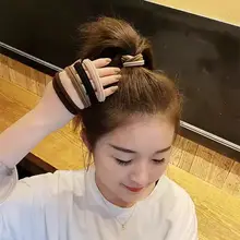 10本セット ベージュカラー シームレスエラスティックヘアゴム