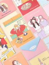 可愛らしいイラスト入りの手紙セット【恋人や友達に最適・封筒付き】（セットアップ対応）