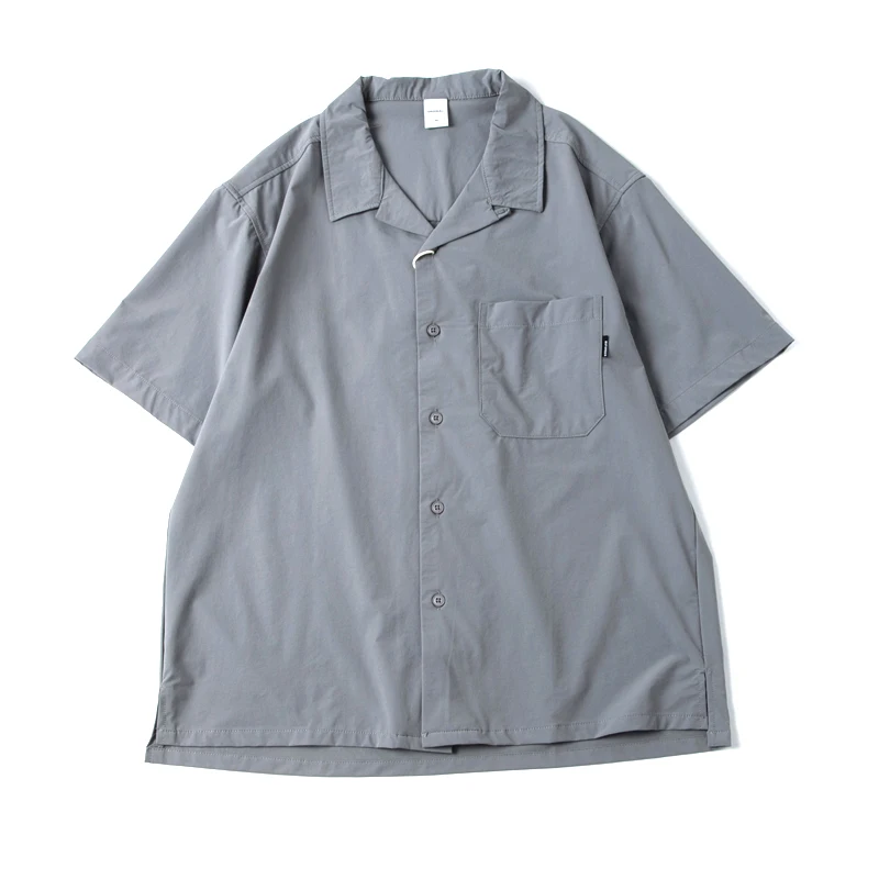 レトロスタイルのキューバカラー夏用薄手速乾ショートスリーブシャツ【ゆったりフィット・カジュアル】