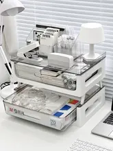 卓上ファイルボックス A4対応 書類ラック 多段収納 大容量 オフィス用品 デスクオーガナイザー