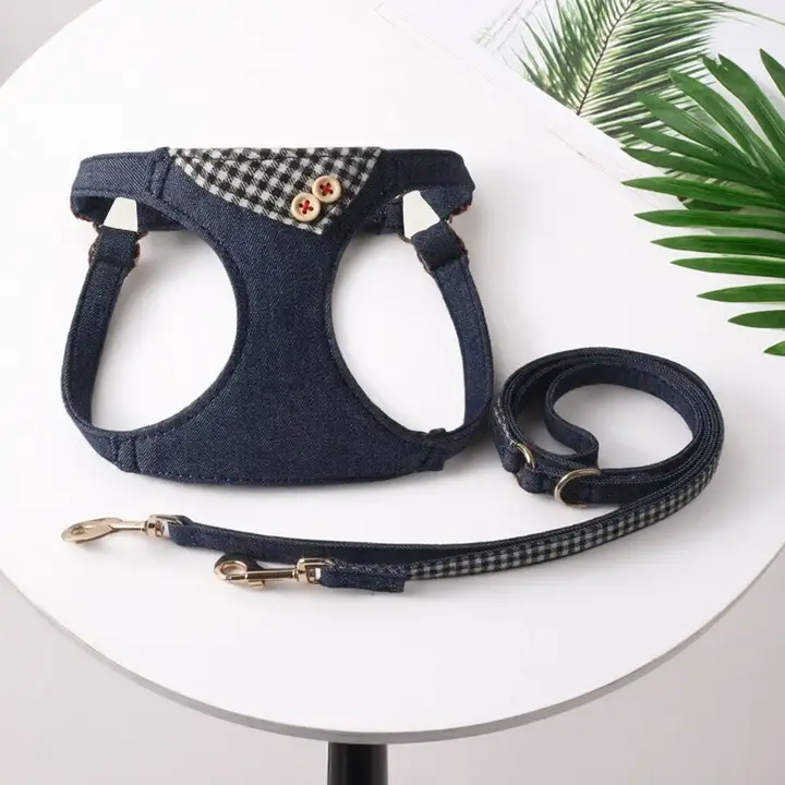 犬用 ハーネス付きリード【調整可能・小型犬用・かわいいデザイン】