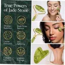 フェイスマッサージローラー【グアシャ・ Jade製・スリム化・美容効果】