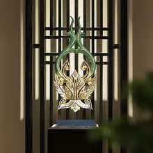 タイ輸入の手彫り木製蓮花飾り【リビングや玄関用】