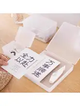 マット仕上げのカード収納ボックス【透明デザイン・蓋付き・デスク上の整理用】