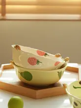 肆月 陶器製 大型ラーメンボウル【釉下彩・家庭用・個人用】