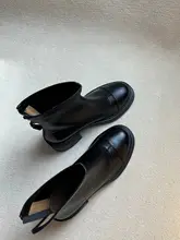 黒色内増高ブーツ【厚底・粗ヒール・ショートブーツ】