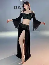 オリジナルデザインのベリーダンス衣装【春用・スパンコール・ネット素材・練習用】（セットアップ対応）