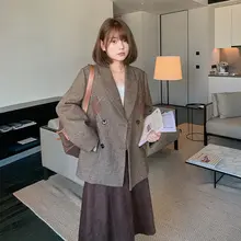 大きいサイズ レディース ヘリンボーン柄 レトロ スタイルジャケット【ショールカラー】